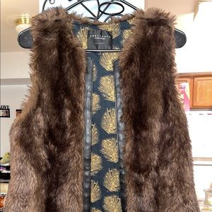 Brown Fur Vest Size Small